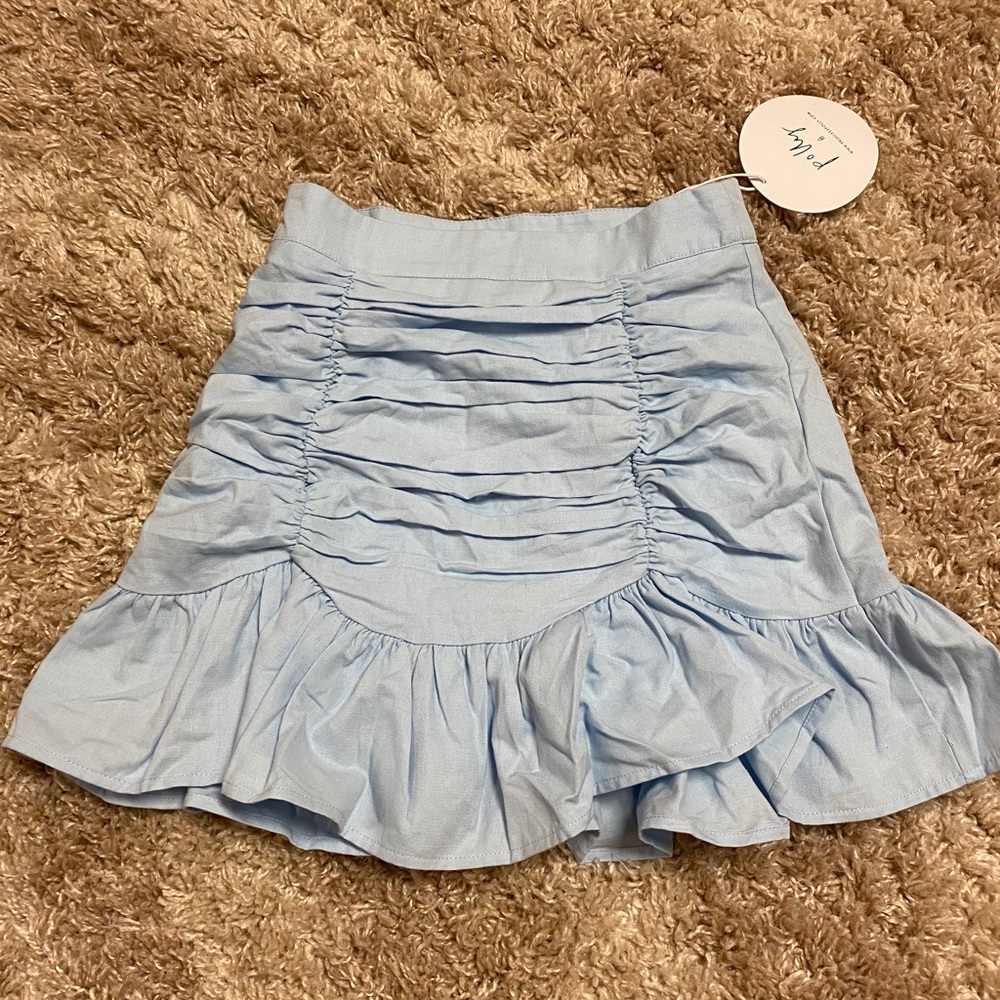 Princess Polly light blue pleat skirt